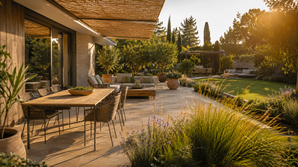 Wohnzone am Haus mit Terrasse, Lounge und Essbereich als wichtige Gartenzone planen