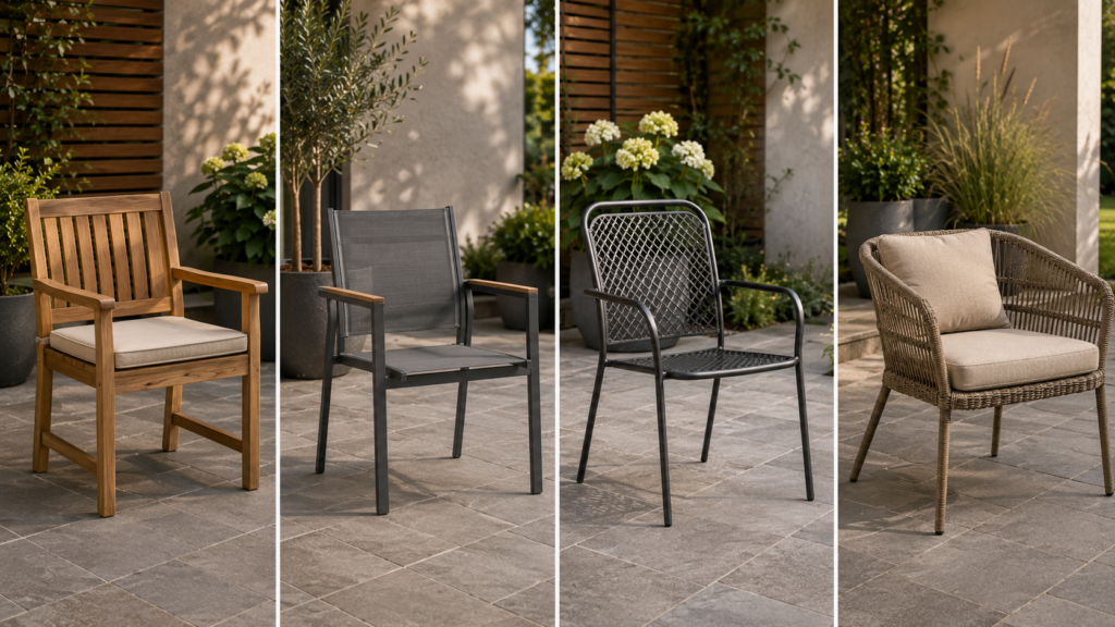 Terrassenmöbel aus Holz, Aluminium, Stahl und Polyrattan im direkten Vergleich
