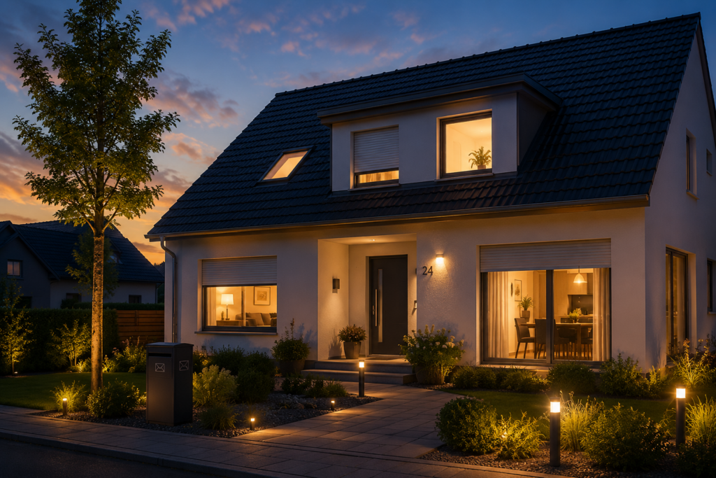 Haus im Urlaub bewohnt wirken lassen mit Licht und Rollladensteuerung