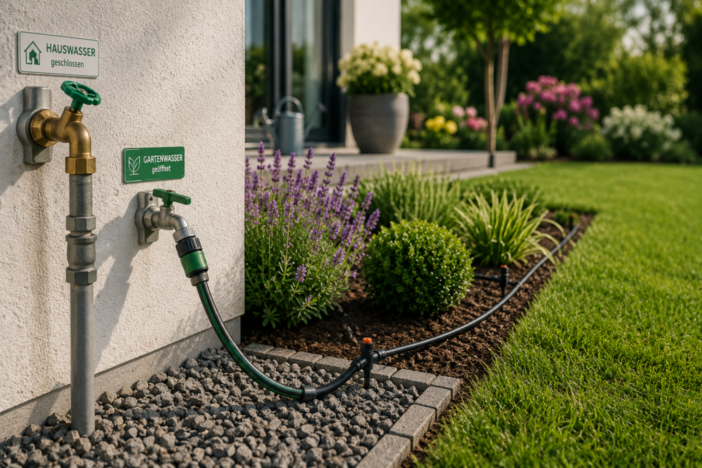 Gartenbewässerung und Hauswasser vor dem Urlaub getrennt absperren