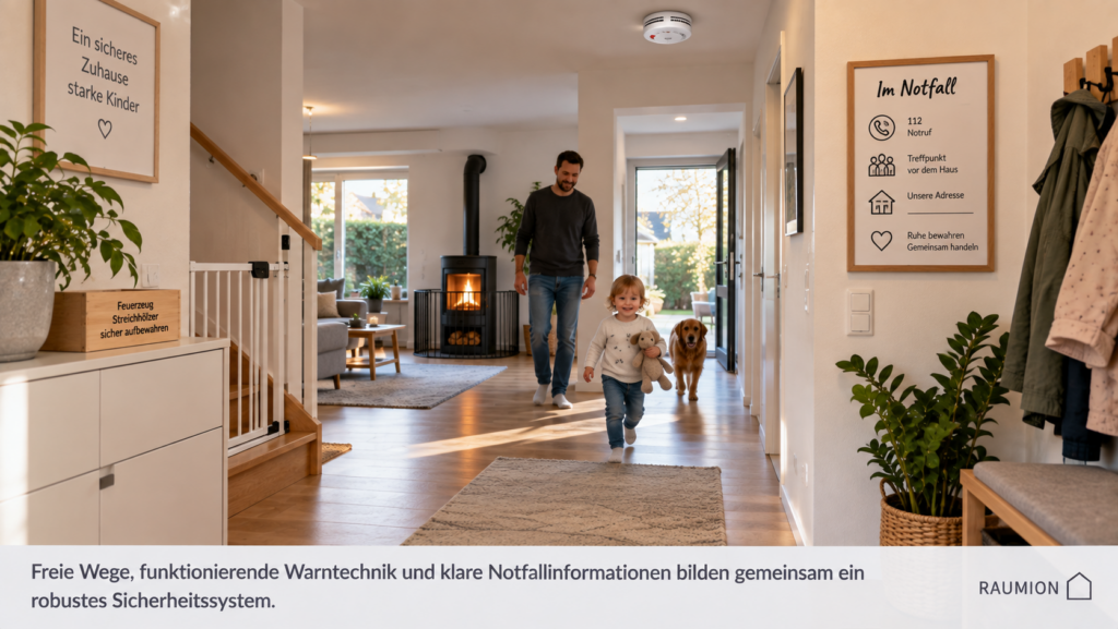 Brandschutz und freie Fluchtwege in einem kindersicheren Familienhaus