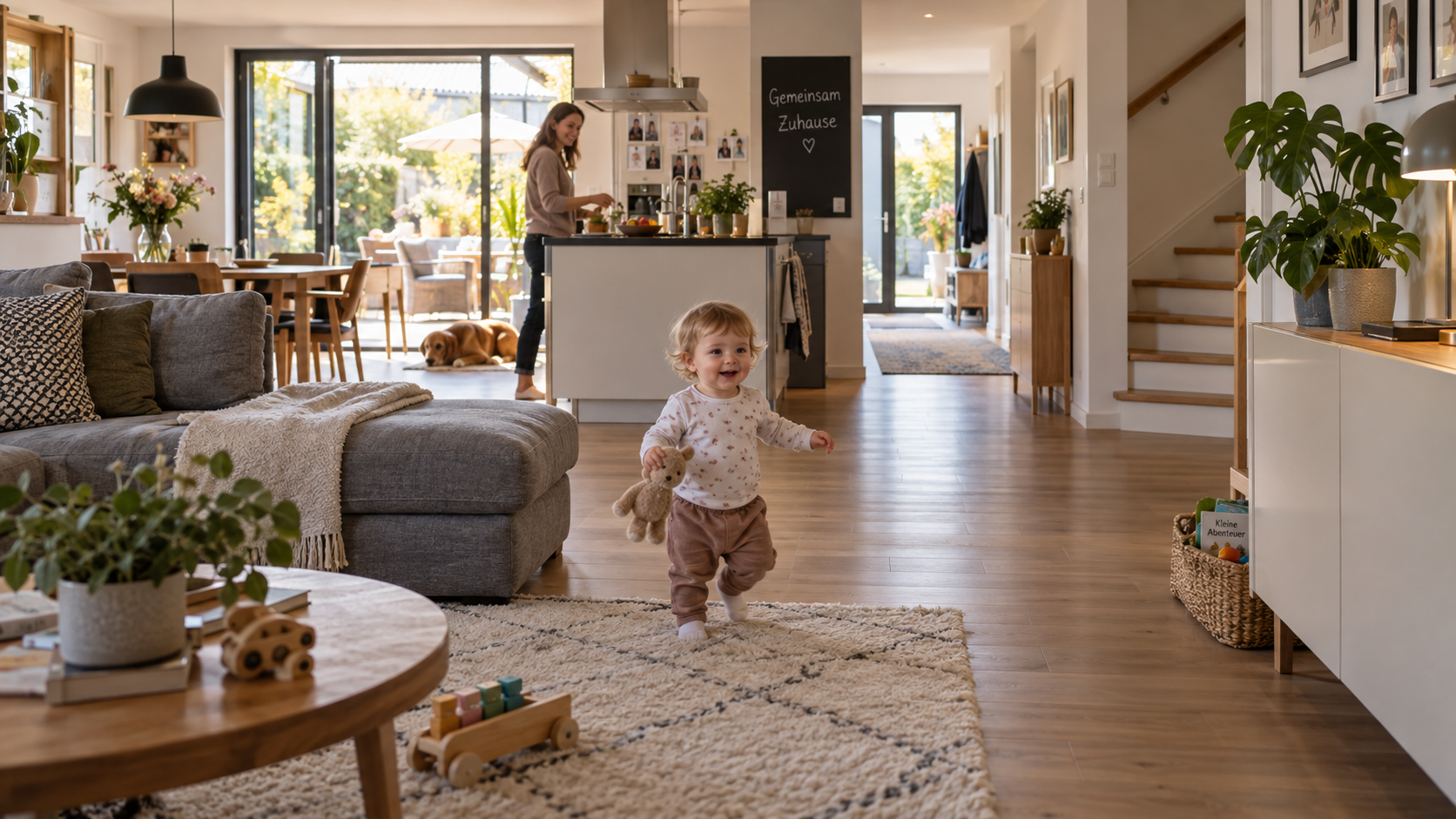 Kindersicheres Familienhaus mit freien Laufwegen und strukturiertem Alltag