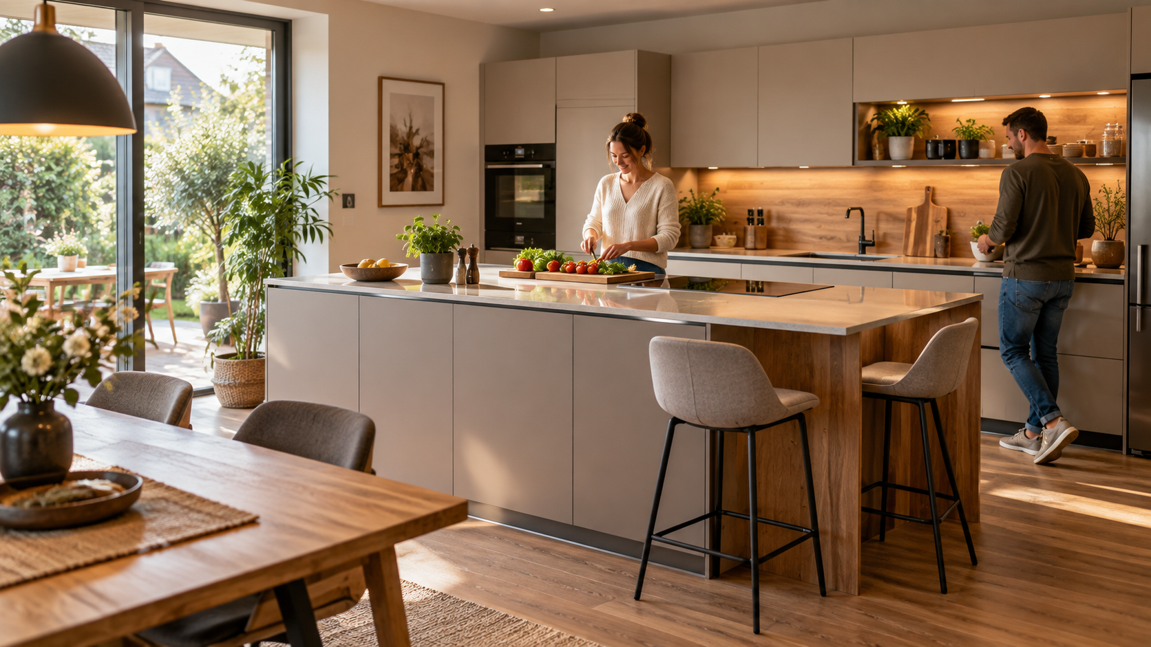 Kücheninsel planen mit Arbeitsfläche, Stauraum und Sitzplätzen