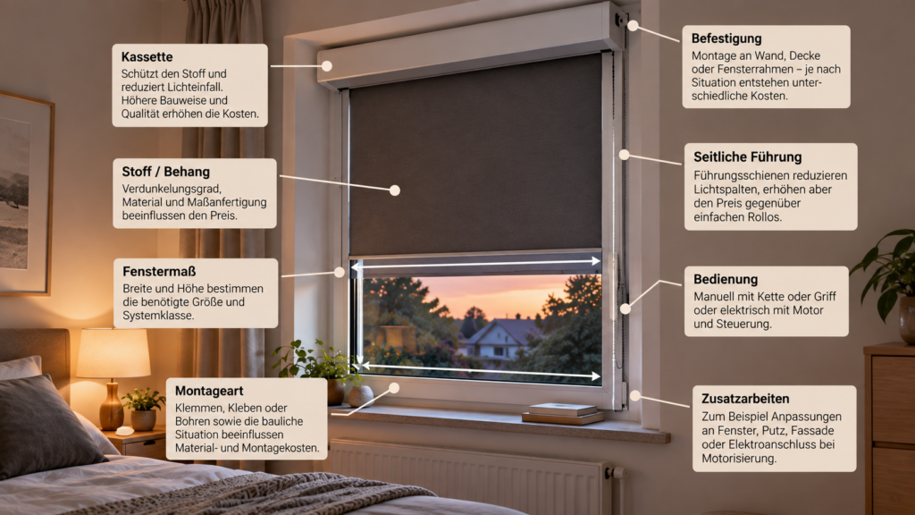 Kostentreiber bei Verdunkelungsrollo und Rollladen am Schlafzimmerfenster