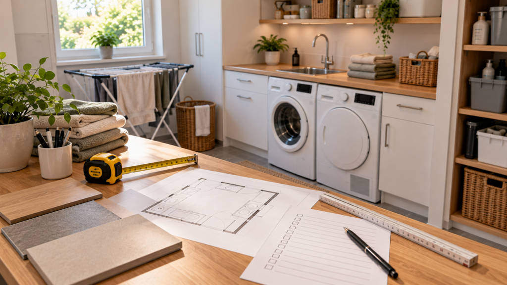 Hauswirtschaftsraum vor Kauf oder Umbau mit Checkliste und Grundrissplanung freigeben.