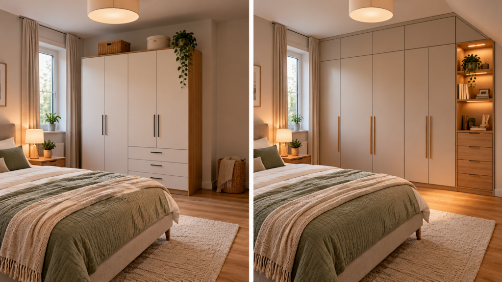 Standard Kleiderschrank und Maßschrank im Schlafzimmer vergleichen